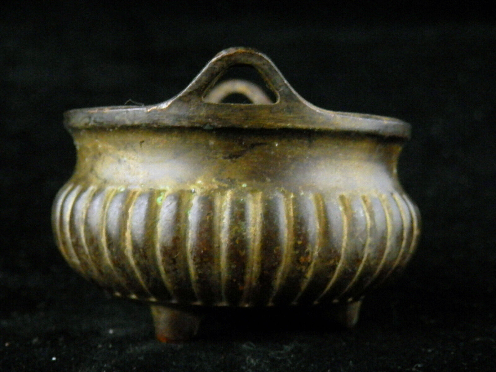 Antique Chinese Xuande Mark Bronze 3feet Incense Burner  Mm055