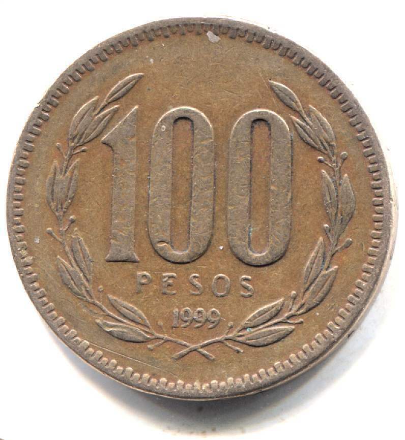 1999 Chile 100 Pesos Coin - Republica De Chile