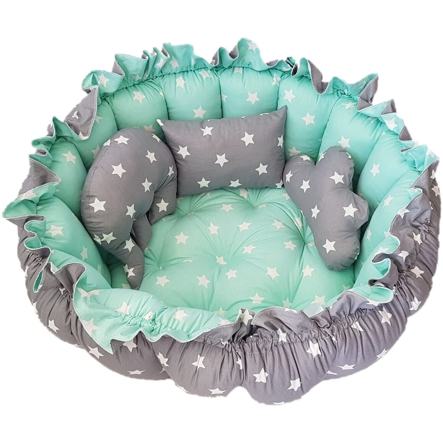 Baby Nest With 3-multi Shape Pillow, Newborn Cocoon, Toddler Nest, Baby Lounger,