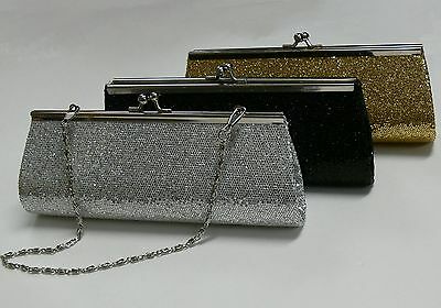 New Small Glamour Confetti Sequin Giltter Evening / Wedding Clutch Bag Handbag