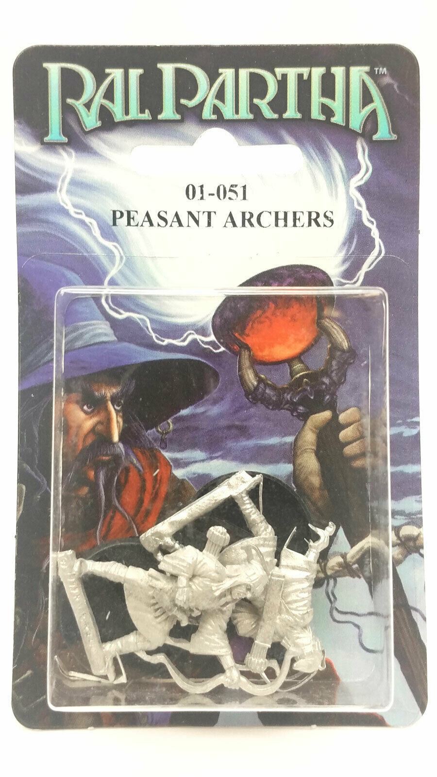 Ral Partha Peasant Archers (2 Pieces) #01-051 Unpainted Fantasy Metal Figure