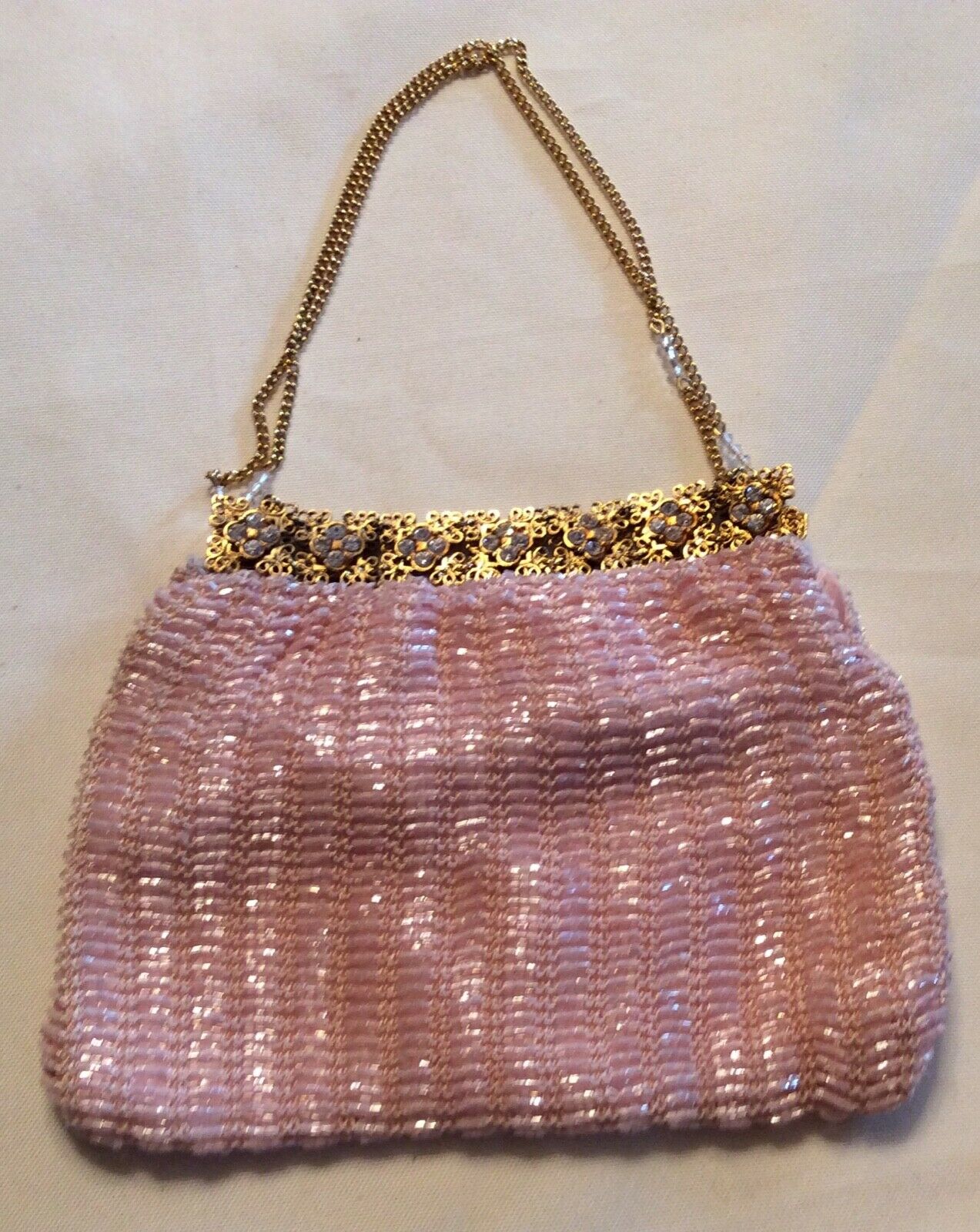 Clara Kasavina/clara Studios Pink Evening Bag With Crystals Elements