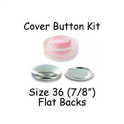 Size 36 (7/8 Inch) Cover Buttons Starter Kit (makes 8) With Tool - Flat Backs