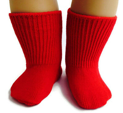 Red Knit Sport Socks Made For 18" American Girl Doll Clothes