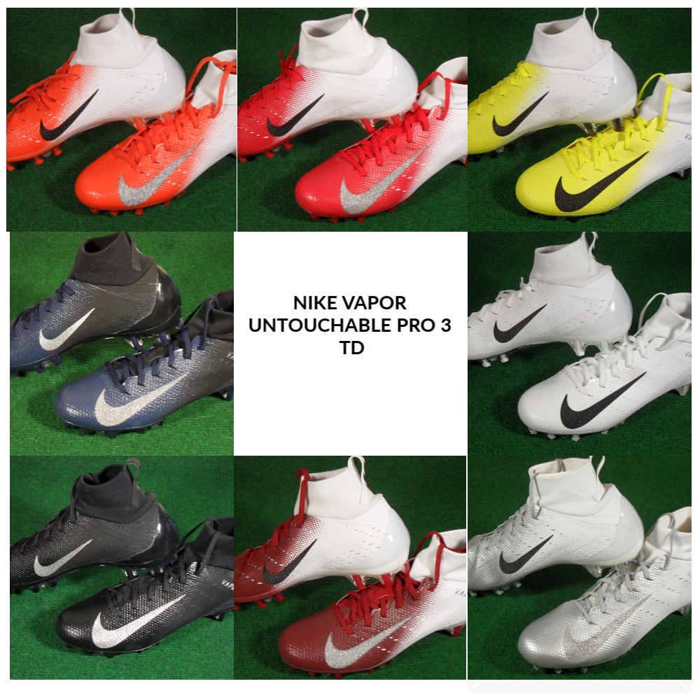 New Nike Vapor Untouchable Pro 3 Td Football Cleats Black White Silver 917165