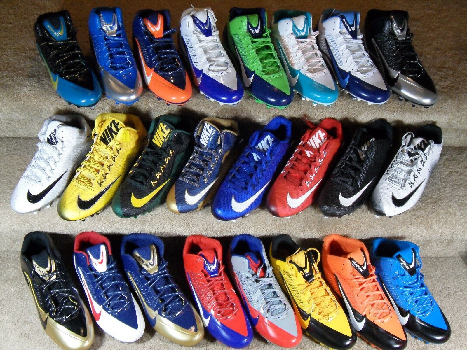 New Mens Nike Alpha Pro & 2 Low & 3/4 Td & D Pf Nfl Team Color Football Cleats